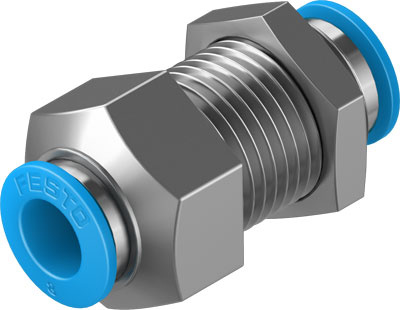 Festo 130642 / QSS-8-F Push-in Bulkhead Connector