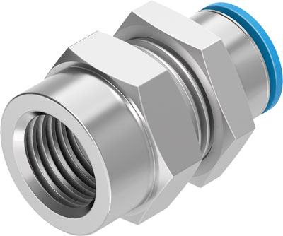 Festo 153162 / QSSF-1/8-4-B Bulkhead Push-in Fitting