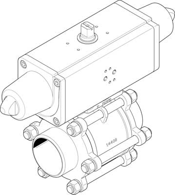 Festo 1774113 / VZBA-4-WW-63-T-22-F10-V4V4T-PS240-R-90-4-C Ball Valve Actuator Unit