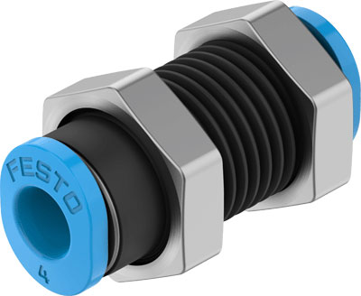 Festo 130780 / QSMS-4-100 Push-in Bulkhead Connector
