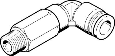 Festo 576053 / QBLL-1/4-3/8-U-M Push-in L-fitting, Long