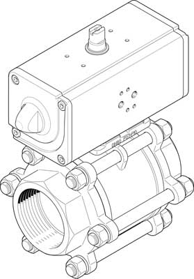 Festo 1809660 / VZBA-3"-GG-63-T-22-F0710-V4V4T-PP180-R-90-C Ball Valve Actuator Unit