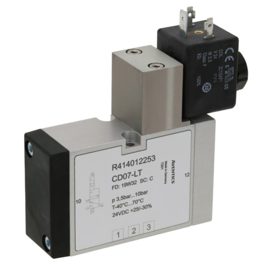 Aventics CD07-LT-3/2-NC-SR-024VDC-WMO-I-FLG-T-RAIL Electric and Pneumatic Actuated Directional Valve