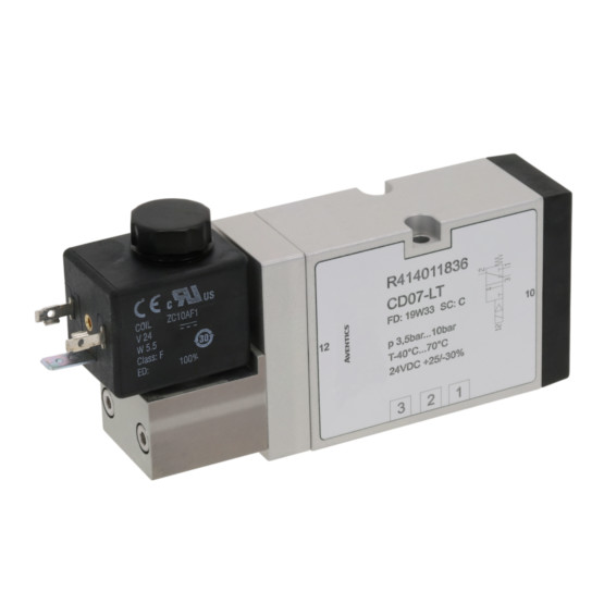 Aventics CD07-LT-3/2-NC-SR-110VDC-WMO-I-FLG-RAIL Electric and Pneumatic Actuated Directional Valve
