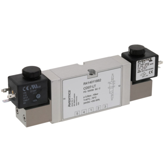Aventics CD07-LT-5/2-NC-DO-024VDC-WMO-I-FLG-RAIL Electric and Pneumatic Actuated Directional Valve