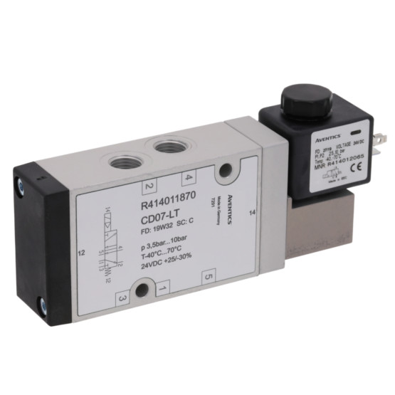 Aventics CD07-LT-5/2-NC-SR-024VDC-I-G014-RAIL Electric and Pneumatic Actuated Directional Valve