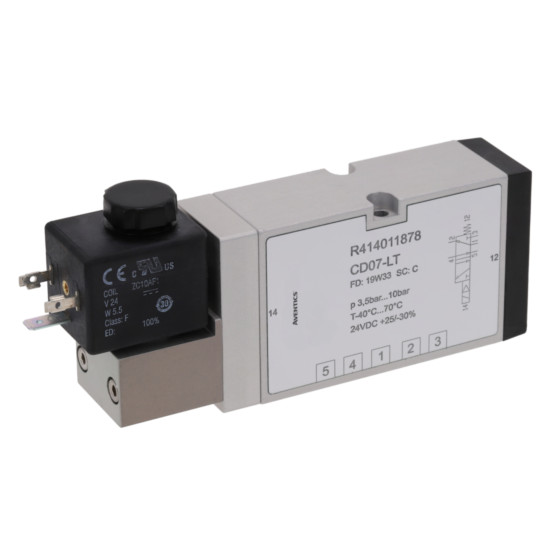 Aventics CD07-LT-5/2-NC-SR-110VDC-WMO-I-FLG-RAIL Electric and Pneumatic Actuated Directional Valve