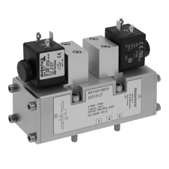 Aventics CD12-LT-3/2-NC-DO-024VDC-WMO-I-FLG-RAIL Electric and Pneumatic Actuated Directional Valve