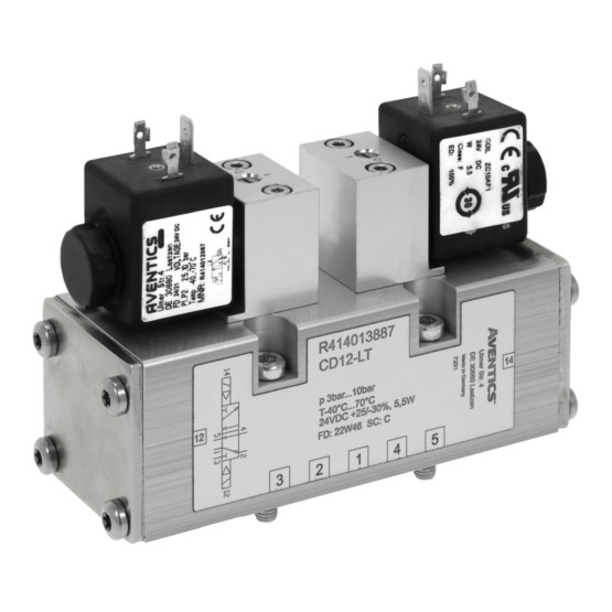 Aventics CD12-LT-5/2-NC-DO-024VDC-E-FLG-RAIL Electric and Pneumatic Actuated Directional Valve