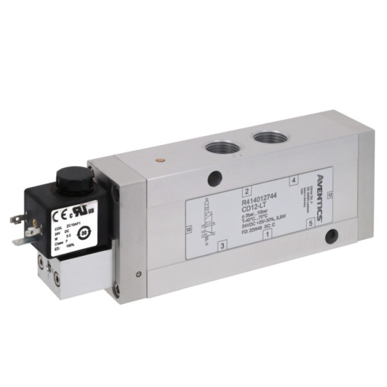 Aventics CD12-LT-5/2-NC-SR-024VDC-WMO-I-G012-RAIL Electric and Pneumatic Actuated Directional Valve