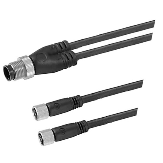 Aventics CON-RD-MS-M12-4-3000-PUR-FS-M8-3-FS-M8-3 Y-Plug Connector