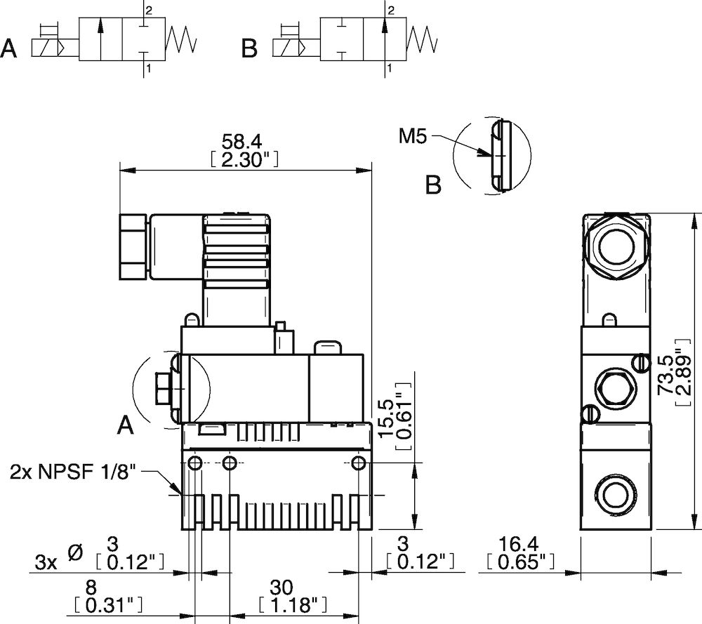 Piab Electrically controlled 2/2 valve DIP55 NC 2406 SD