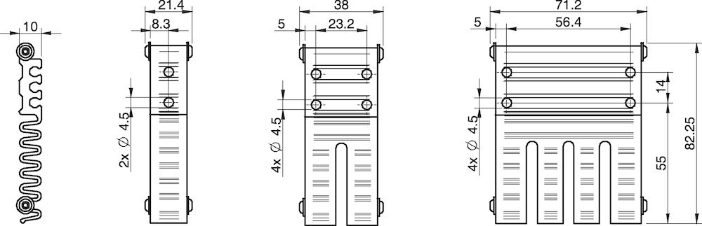 Piab Mounting rail Click-in P3010, 4 pump modules