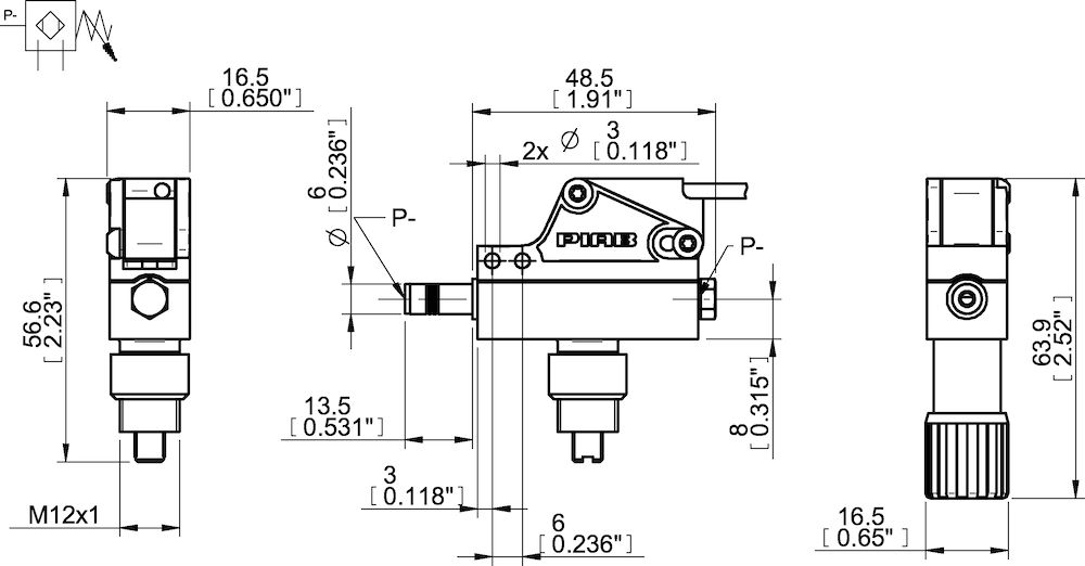 Piab Vacuum switch, inductive universal, adjustable with knob Ø6