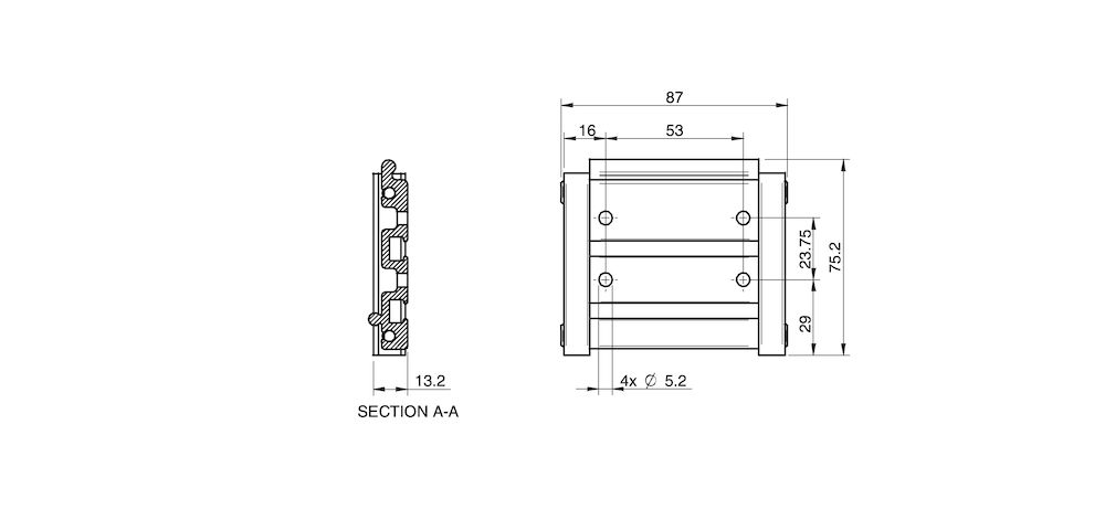 Piab Mounting rail P3010, 4 pump modules