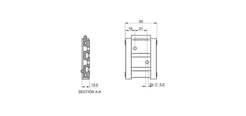 Piab Mounting rail P3010, 2 pump modules