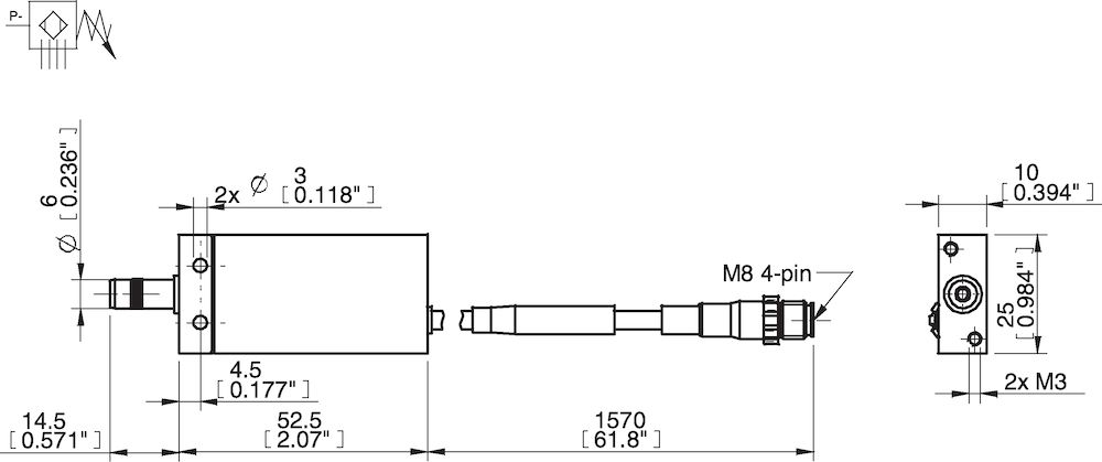 Piab Vacuum switch, adjustable, PNP NO DM8