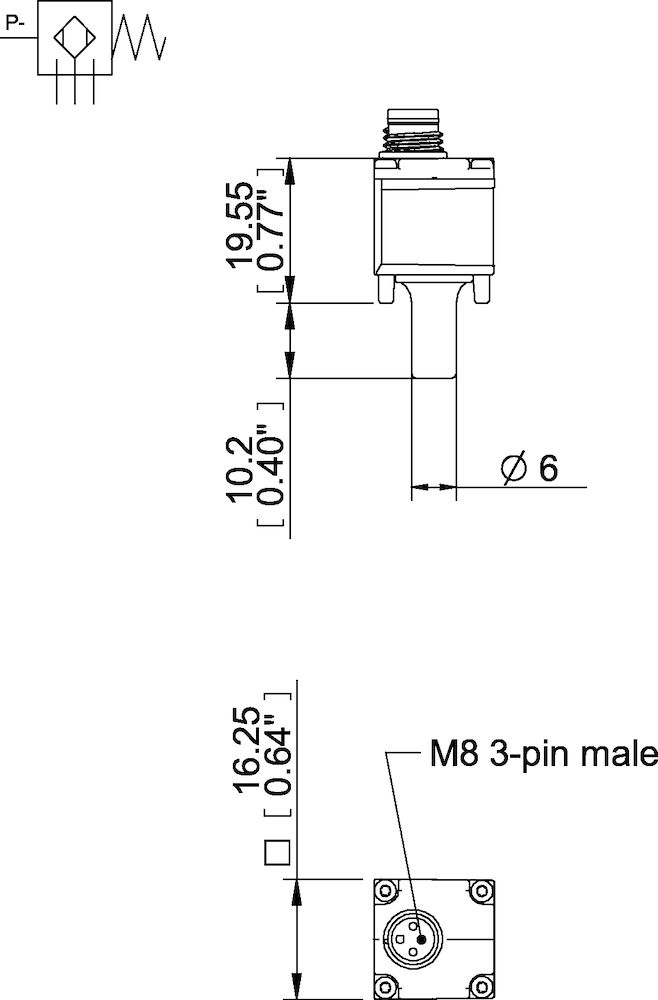 Piab Vacuum switch VS4015, Ø6, 15.0 -inHg