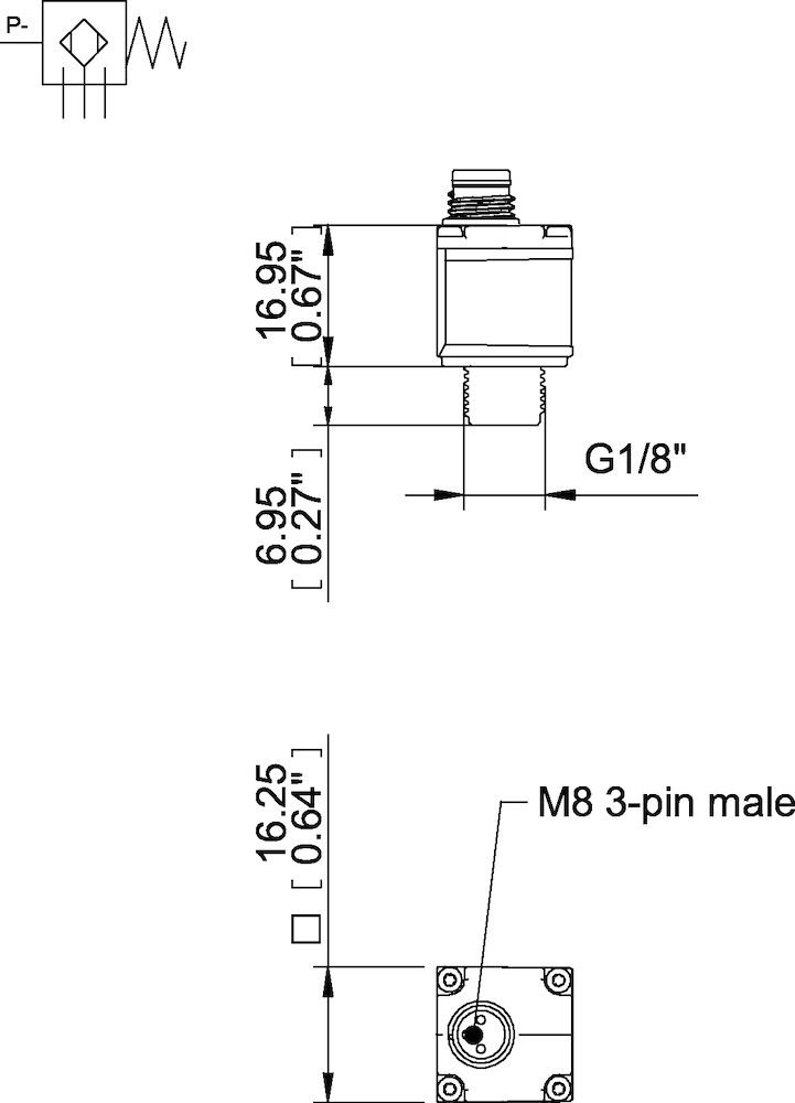 Piab Vacuum switch VS4016, G1/8 male, 9.0 -inHg