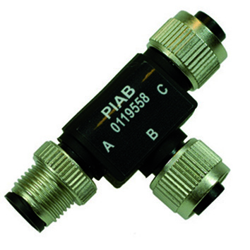 Piab T-connector M12 male, 2xM12 female