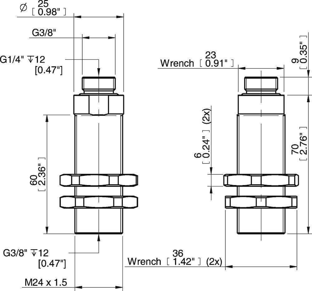 Piab Height adjuster G3/8 male x G3/8 female