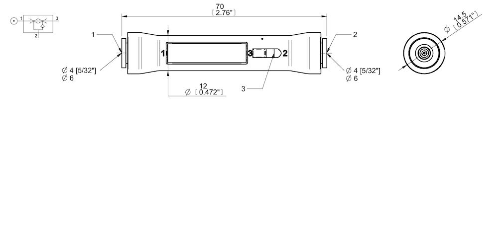 Piab piINLINE® vacuum generator MICRO Ti, 6-6 mm