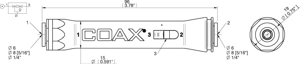 Piab piINLINE® vacuum generator MINI Si, 8-8 mm