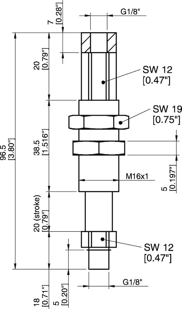 Piab Level compensator LC16-M1820, G1/8 male, stroke 20