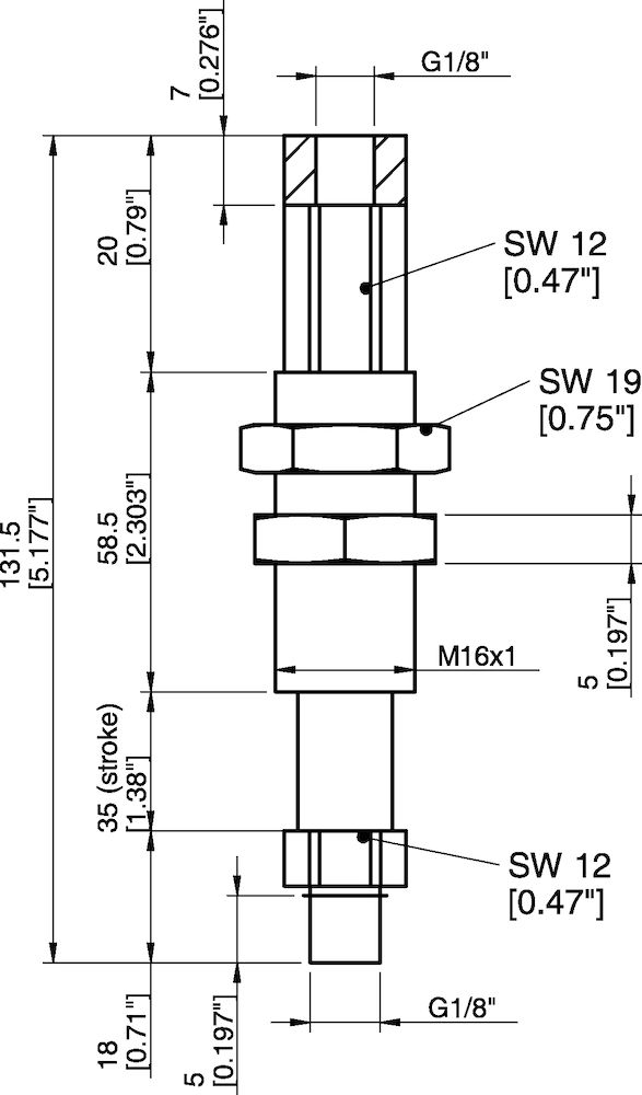 Piab Level compensator LC16-M1835, G1/8 male, stroke 35