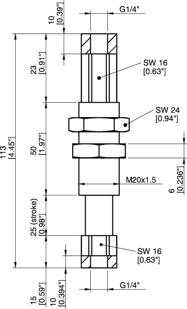 Piab Level compensator LC20-F1425, G1/4 female, stroke 25