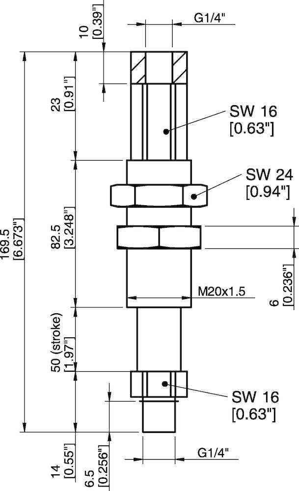 Piab Level compensator LC20-M1450, G1/4 male, stroke 50