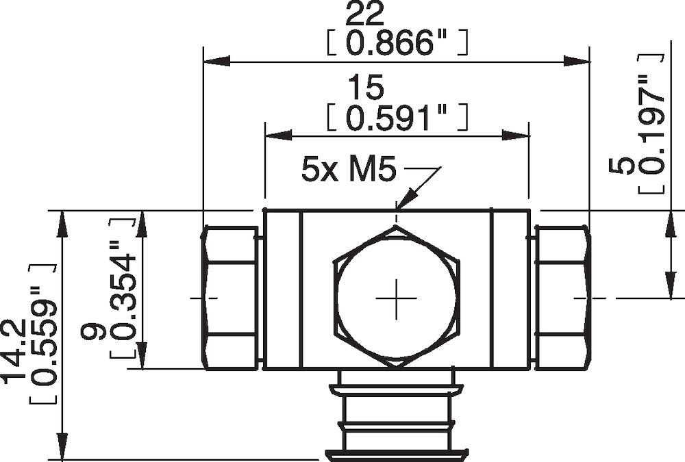 Piab Fitting 5xM5 female