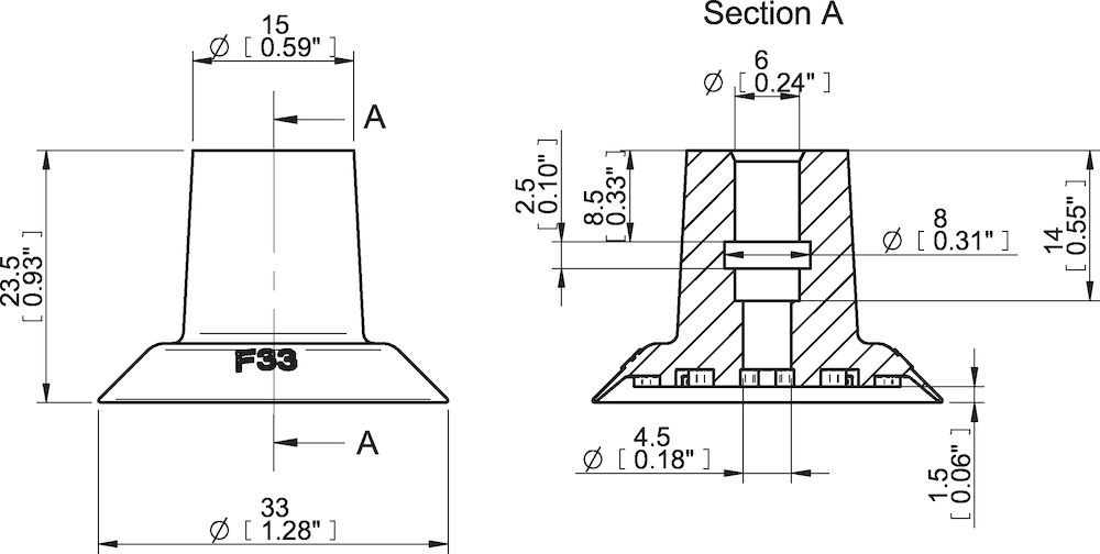 Piab Suction cup F33 Silicone FCM