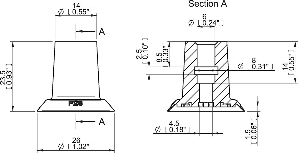 Piab Suction cup F26 Silicone FCM
