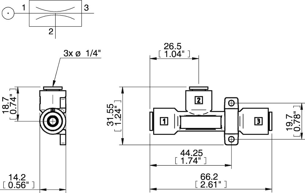 Piab Value Line® T-design vacuum generator 1/4