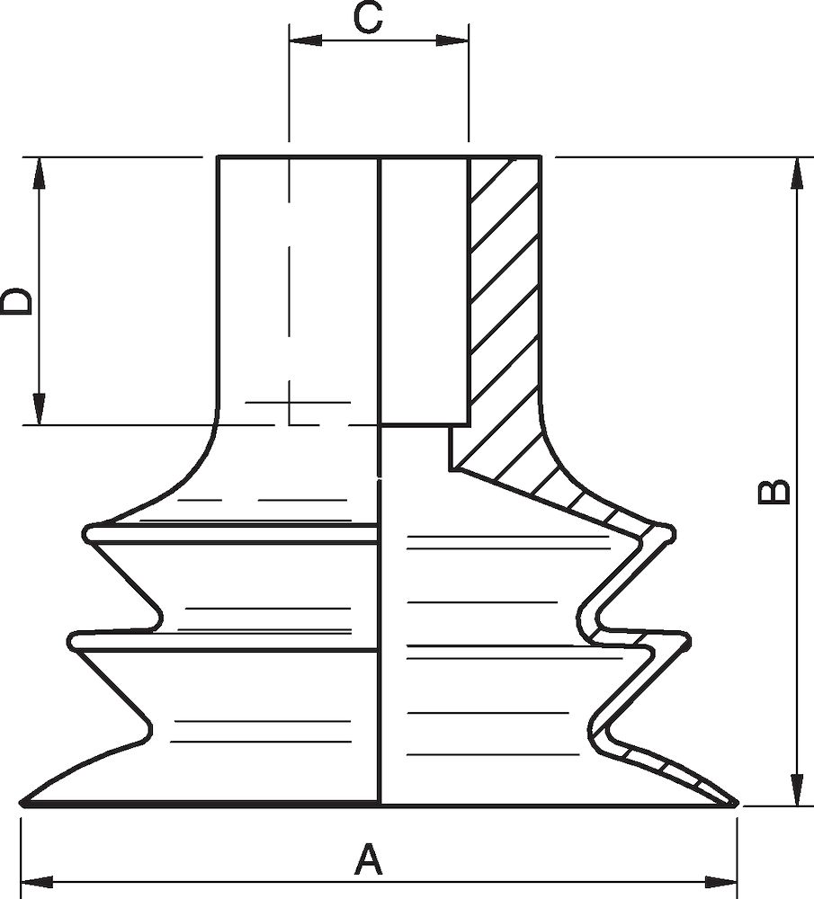 Piab Suction cup VL25BX, 1/8NPT-M5