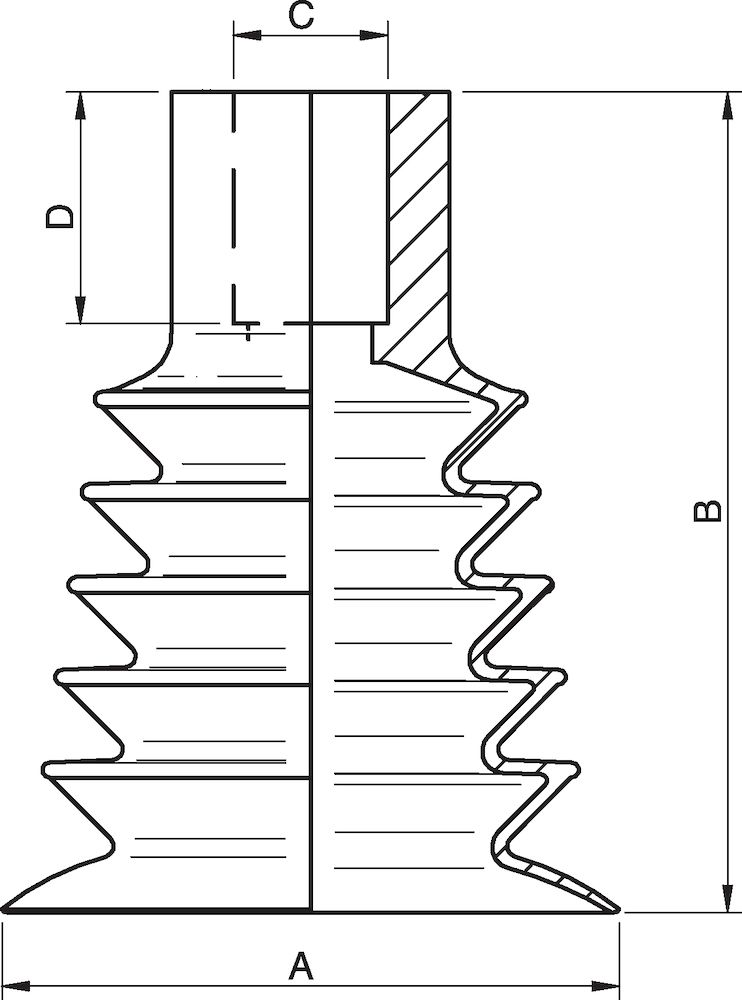 Piab Suction cup VL30BL, 1/4NPT-1/8NPSF