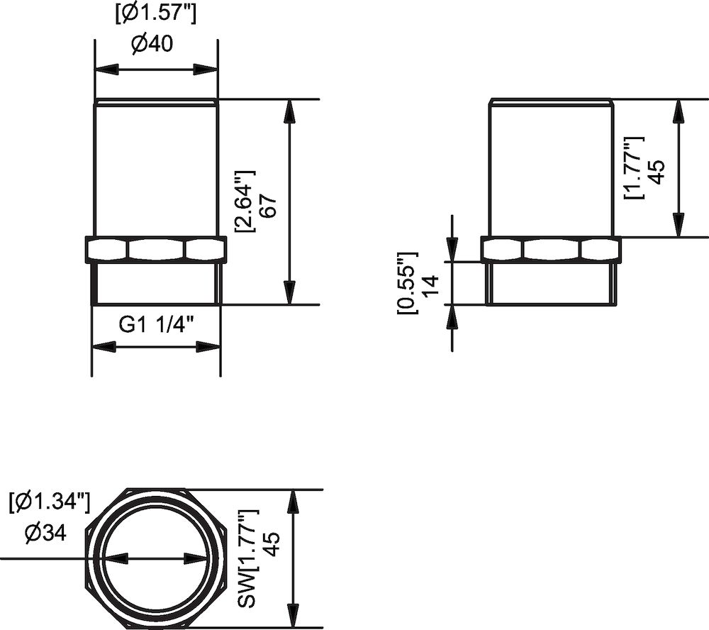 Piab Hose connector G1 1/4 - 40 mm