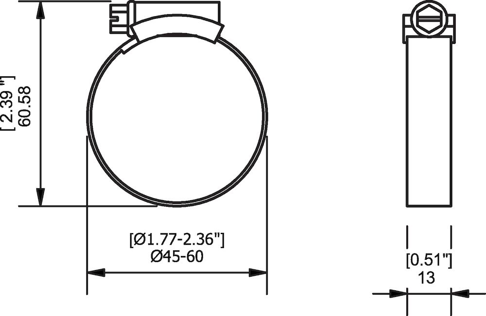 Piab Hose clamp  D= 45-60