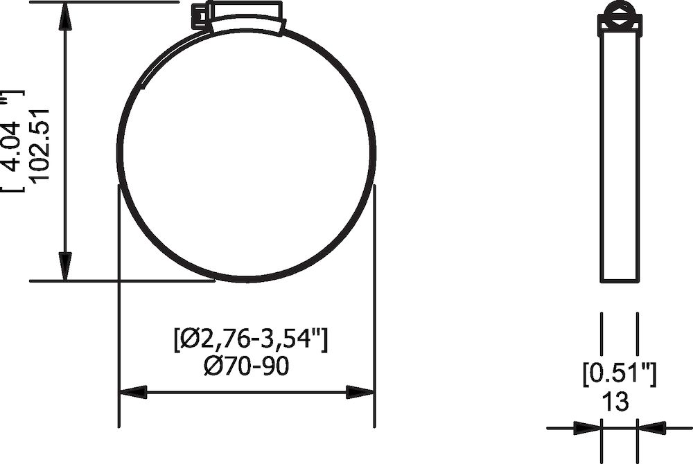 Piab Hose clamp  D= 70-90