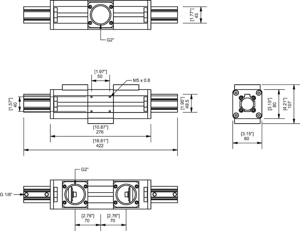 Piab Reverse valve for blowers and Large area grippers, 3 connections, G 2