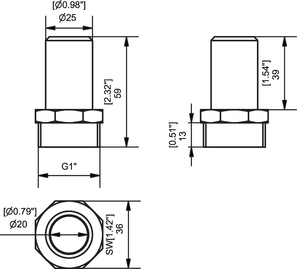 Piab Hose connector G1 - 25 mm