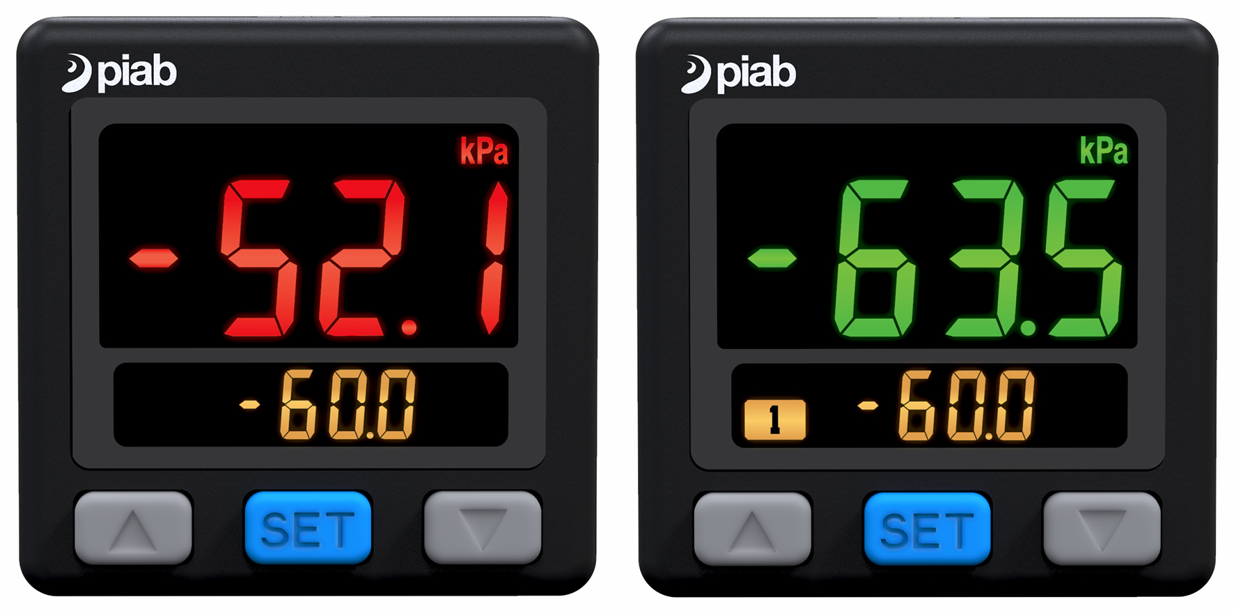 Piab Vacuum switch 3-color digital display M8