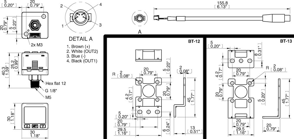 Piab Vacuum switch 3-color digital display M8
