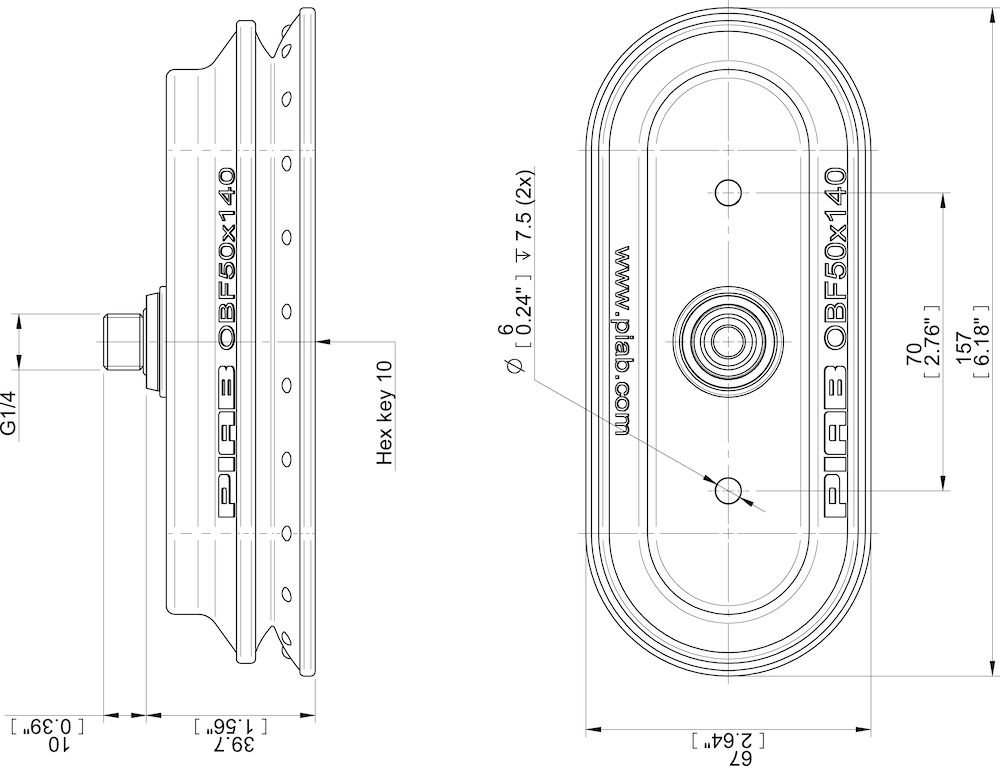Piab Suction cup OBF50x 140P.5x.G14M - G 1/4 Male
