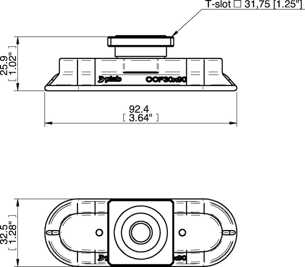 Piab Suction cup OCF30x90 Polyurethane 55/60, T-slot with mesh filter