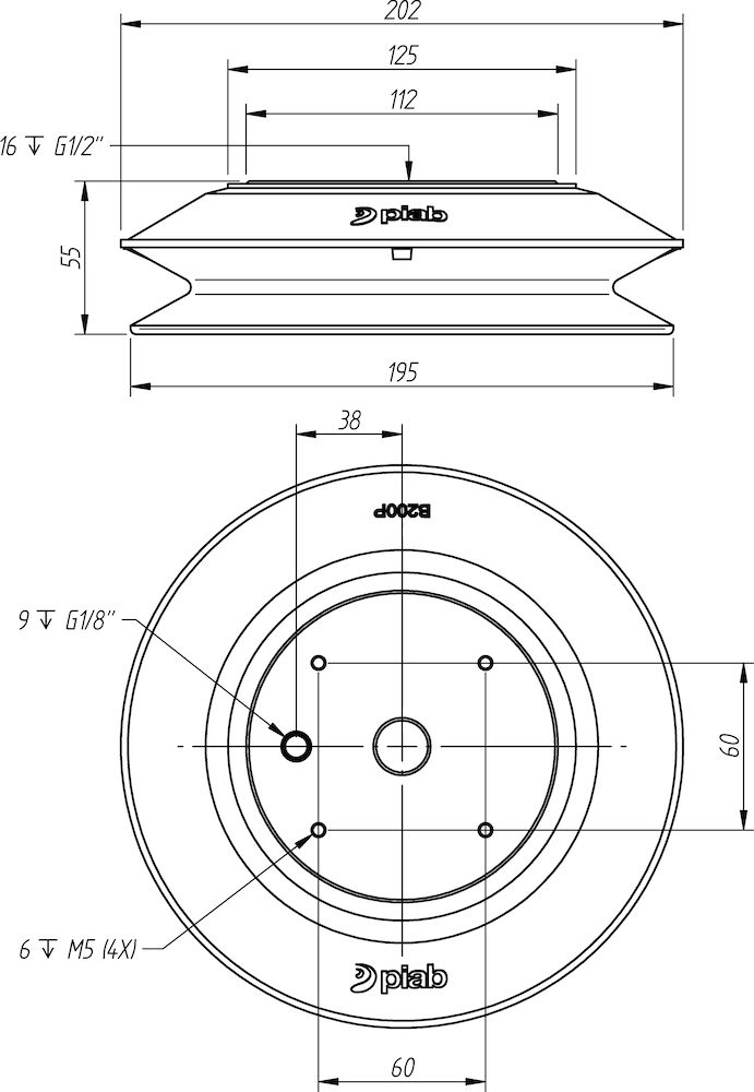 Piab 02.41.408 Suction cups and soft grippers