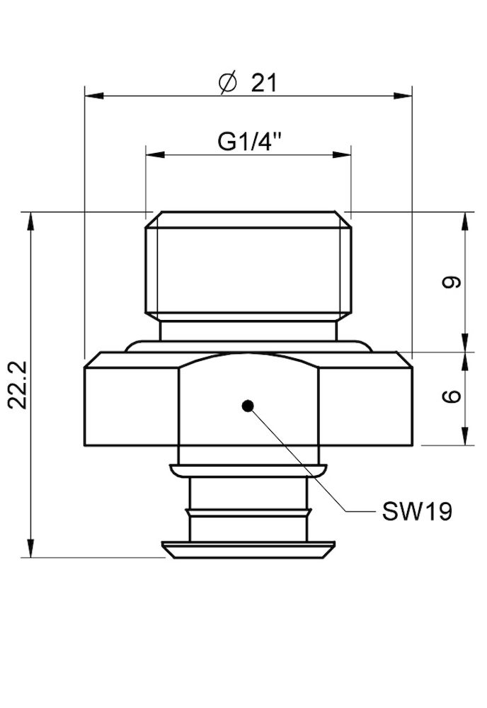 Piab Fitting G1/4 male, 30–40, with dual flow control valve
