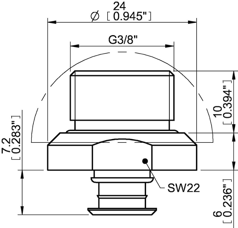 Piab Fitting G3/8 male, 30–40, with dual flow control valve
