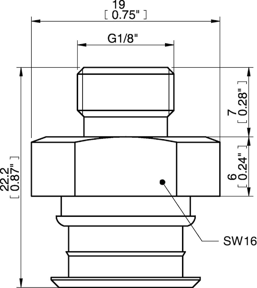 Piab Fitting G1/8 male, 50, with mesh filter
